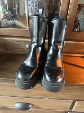 H&M Black Platform Lug Chelsea Boots